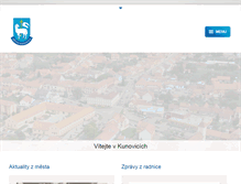 Tablet Screenshot of mesto-kunovice.cz